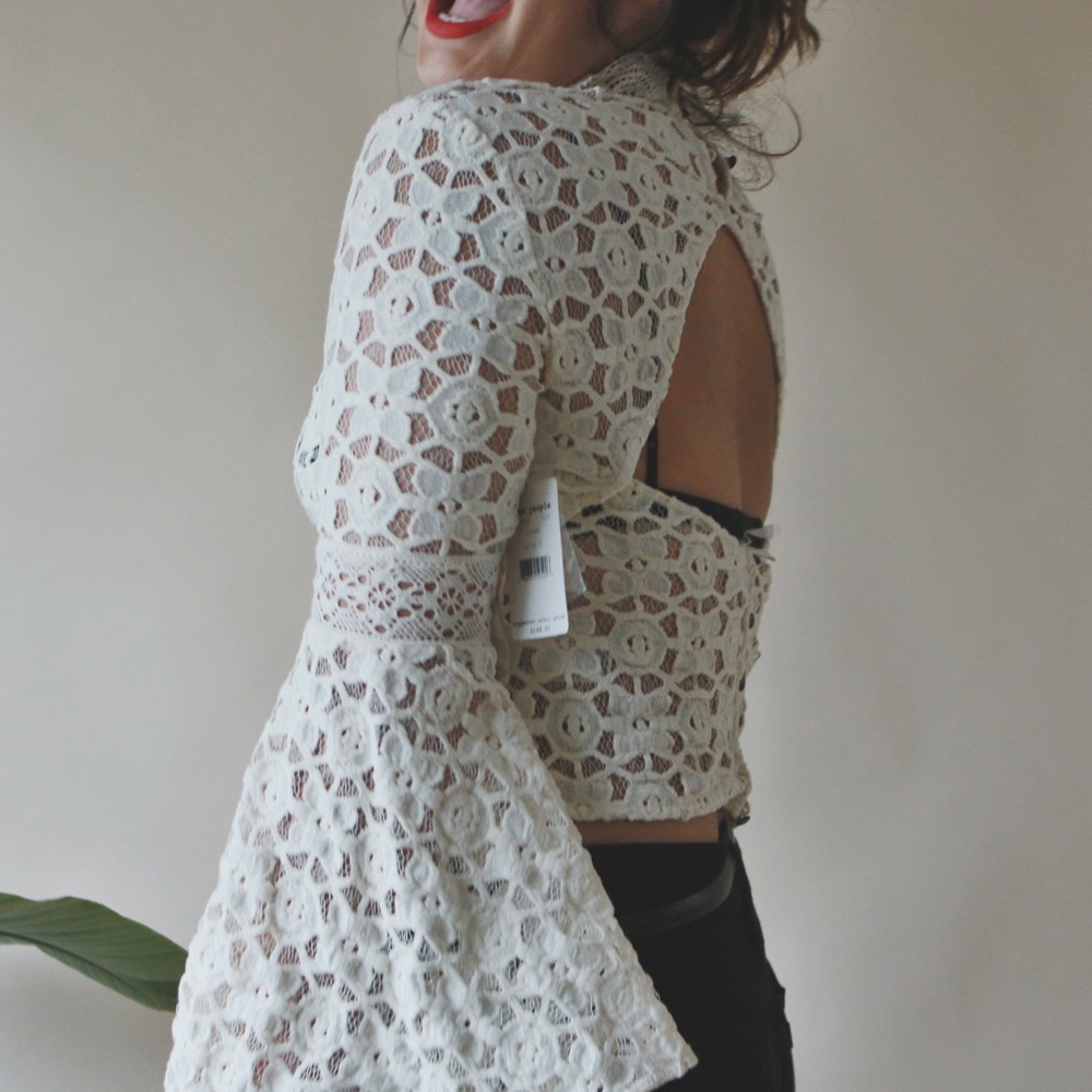 **Free People** Lace Bell Sleeves Top